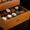 Watch Boxes 20 Slots Wood Organizer With Lock Case Storage Box Display Solid Holder For Men