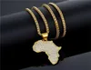 Collana con ciondolo mappa Africa per donna uomo Colore oro Acciaio inossidabile Gioielli etiopi Mappe africane intere Articolo Hiphop N1279 2109297289973