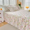 100% bawełniana spódnica łóżka Colcha de caPee Queen Floral Style Bedspread Girls Room Lace Mattress Cover 120x200 Pillowcase Need Order 231222