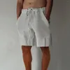 メンズパンツ男性サマーカジュアルソリッドソリッドパンツドローストリングズボンビッグポケットファッションソングショーツ