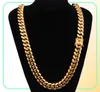 Luxury 18K Gold Plated Necklaces Gold Thick Chains High Polished Miami Cuban Link Necklace Men Punk Curb Chain Fashion Necklaces3976953