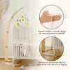 Baby Holz Mobile Krippe Bett Glocke Bodenständer Säugling Hängen Spielzeug Halter Holz geboren Bett Dekoration Bettwäsche Liefert Kinder Geschenk 231225