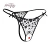 Colgante de perlas Tangas abiertas Ropa interior de mujer Bordado sin entrepierna G String Tanga Calzoncillos de encaje Lencería sexy transparente 231225