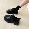 Chaussures habillées Petites chaussures en cuir à semelles épaisses de style britannique pour femmes au nouveau printemps et été noir JK mocassins à gâteau éponge unique tendance Instagram