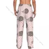 Męska odzież śpiąca męska menu swobodne piżamę długie spodni luźne elastyczne pasy jeża wzór różowego przytulnego domowego spodni
