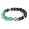 Strand Oaiit 8 mm Green Dongling Chalcedony Natural Stone Bracelet femelle Volcanic Fatima Meditation de guérison bijoux