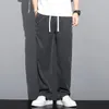 Brand Clothing Soft Lyocell Fabric Men's Jeans Loose Straight Pants Drawstring Elastic Waist Korea Casual Trousers Plus Size 5XL 231222