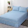 3Pcs Bed Sheet Lace Skirt Elastic Fitted Double Bedspread With Pillowcases Mattress Cover Bedding Set Bedsheet 231225