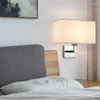 Lampes murales Spotlight tissu lampe Iron Art Reading Light Bedroom Bedison Lant à plafond de la torche Chnadelier moderne Lantern de plafond LED