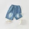 Hose 1-7 Jahre Kinder Denim Shorts Baby Jungen Mädchen Sommer Modekleidung Kleinkind Casual Jeans Hosen Kinder lose 2023