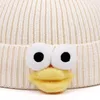 Basker mjuk varm hatt beanie rolig design stickade hattar baby vinter mössa barn för pojkar flickor tillbehör barn anka motorhuv