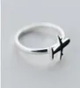 Bague réglable en argent sterling 925, mini avion, pour femmes et enfants, bijoux, petit avion, sculpture, anneau VRS23049186347