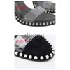 Top Agrade Rhinestone Real Leather Studded Sling tillbaka Sandaler High Heels