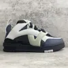 New Skate sneaker Luxury men's low-top leather casual sneakers Flat bottom with round head Vintage black and white patchwork Cowhide printing