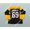 Custom Shoresy 69 Letterkenny Shamrocks Black Hockey Jersey Nowy top zszyty S-L-XL-XXL-3XL-4XL-5XL-6XL