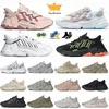 Chaussures de course ozweego pâle nude cristal blanc noir brillant cyan pusha t en cuir en cuir masculin baskets sportives king push era pessn # #