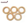 65mm Nature Montessori Baby Toy Organic Infant Teething Teether Accessories Wooden Ring Set Necklace 231225