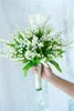 Hochzeitsblumen W597 Whitney Bouquet White Simulation Lilie des Valley Happiness Event Fleur Mariage Centros de Mesa Para Boda