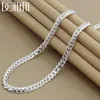 Beaded Necklaces DOTEFFIL 925 Sterling Silver 6mm Side Chain 16/18/20/22/24 Inch Necklace For Woman Men Fashion Wedding Engagement Jewelry GiftL231225