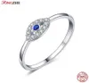 Tontgzhe Genuine 925 Sterling Silver Evil Eye Ring Charm Blue CZ Wedding Rings Women Lucky Turkey Jewelry Gift Girl9678752