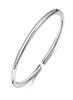 Classico semplice moda argento sterling 925 braccialetti con polsini lisci braccialetti Pulseras regalo di San Valentino 2105077546724