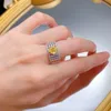 Heart Topaz Diamond Ring 100% Real 925 Sterling Silber Party Ehering -Ringe für Frauen Verlobungs Schmuck Geschenk