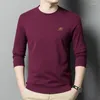 Men's T Shirts Comfortable Casual Round Neck Solid Color Sweatshirts Autumn Winter Trend Loose Long Sleeve All-match Tops Male Clothes