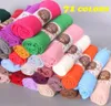 20PCSLot 76 couleurs de haute qualité couleurs unies froissé bulle coton écharpe châle avec franges musulman Hijab tête enveloppement grande taille 5398214