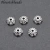 50 pçslote 6mm contas tampa flor espaçador solto diy qualidade jóias fazendo colar pulseira acessórios 231225