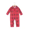 Julfamilj som matchar pyjamas Plaid Cotton Mother Father Baby Kids and Dog Clothes 231225