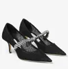 Zarif Kadın Bing Pompalar Patent Deri Çıplak Siyah Sandalet Ayakkabı Kristal Strappy Yüksek Topuklu Pompalar Parti Düğün Ayakkabı Yüksek Topuk Ayakkabı Eu35-43 Orijinal Kutu