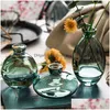 Vases 3pcs classique créatif mini vase de qualité supérieure en verre transparent maison déco salon bouteilles de réactif fleur en gros 210409 Dr Dhw2C