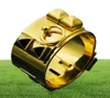 チタンスチールパンクワイドバングルラグジュアリーレスマンブレスレットファッションゴールドリベットシルバーローズゴールド幅33cmパルサ6274408のためのバングル