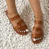 Slippers Female Shoes On Sale 2023 Basic Women's Casual Beach Women Round Toe Flat With Open Plus Size