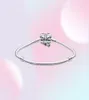 Butterfly Chain Charm Bracelets 100% 925 Sterling Silver Rose Gold Clasp With Clear Stone Fashion Accessories2897026