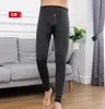 Fleece leggings höga män varm vinter utomhus knä vindtät termiska underkläder plus storlek 5xl långa johns byxor e141 231225