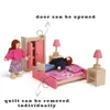 Miniature en bois maison de poupée meubles maison jouer jouets chambre salon salle à manger poupées accessoires jouets pour enfants cadeaux 231225