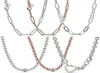 Pendanthalsband Original S925 Chunky Infinity Knot Bead Pave Me Link Chain Gliding Halsband för pärl Charm DIY -smycken 2209098600276