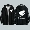 Anime hoodie tail hoodies fairy zip hooded tröja haruku tröjor långärmare jacka svarta tröjor unisex topp