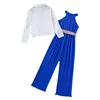 Set di abbigliamento abiti da ragazza della moda adolescenti set ragazze abiti in camicetta in chiffon e salta della tuta con cintura elegante abito formale adolescenti plus