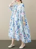 Sukienki imprezowe duże letnie kobiety swobodne luźne sukienka na plaży Korea damskie damskie pullover wielki rozmiar kwiatowy A-line