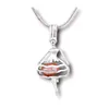 18KGP Dance Girl Cage Pendant Mounting Can Hold Pearl Beads Ballet Lady Shape Locket Pendant Necklace Fitting Lovely Charms2694394