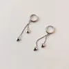 Hoop oorbellen 925 Sterling zilveren naald hartvormige kwasthanger voor vrouwen minimalistische metalen ins Koreaanse stijl sieraden oorrang