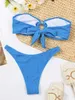 Bikinis Set Heiße Frauen Sexy Bikini Set Hot Spring Weibliche Dreieck Bademode Hohe Taille Split Badeanzug Schwimmen Sommer Beachwear Strand FashionL231225