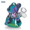 Mini Dab Rig Bubbler Bong 4,5 pouces mignon Holographie arc-en-ciel chien borosilicaté borosilicaté en verre Bong avec bol de 14 mm 2024 Vente chaude