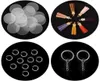 20 pièces acrylique Transparent cercle disques porte-clés rond acrylique porte-clés blancs gland pendentif porte-clés fabrication de bijoux 19033447