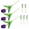 Decorative Flowers 8 Pcs Fake Plants Simulation Tulip Home Tulips Decor Flower Branch Bridal Purple Artificial Adorn For Decoration Bride