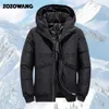 Parkas homme ZOZOWANG 2023 hommes veste d'hiver blanc canard vers le bas Parka décontracté plume d'oie hommes manteau d'hiver capuche épais chaud imperméable vestes J231225