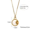 Chains 2024 Fashion Stainless Steel Shell Moon Sunshine Small Round Pendant Necklace Ins Minimalist Jewelry Gifts