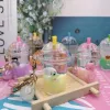 Party Favor Animal Bubble Milk Tea Keychain Creative Mini Coconut Beverage Acrylic Moving Liquid Oil Drop Smyckespresent BJ